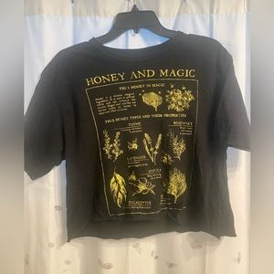 Black cottage core crop top